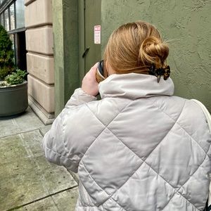 Diamond Quilted Beige Coat